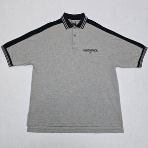 Harley Davidson Naples Florida Polo Shirt Mens XL Gray Black Stripe Cotton USA